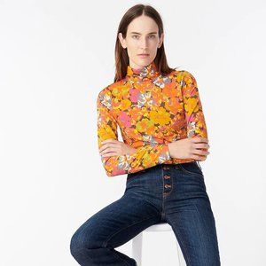 J. Crew tissue turtleneck in Sunset Floral size L